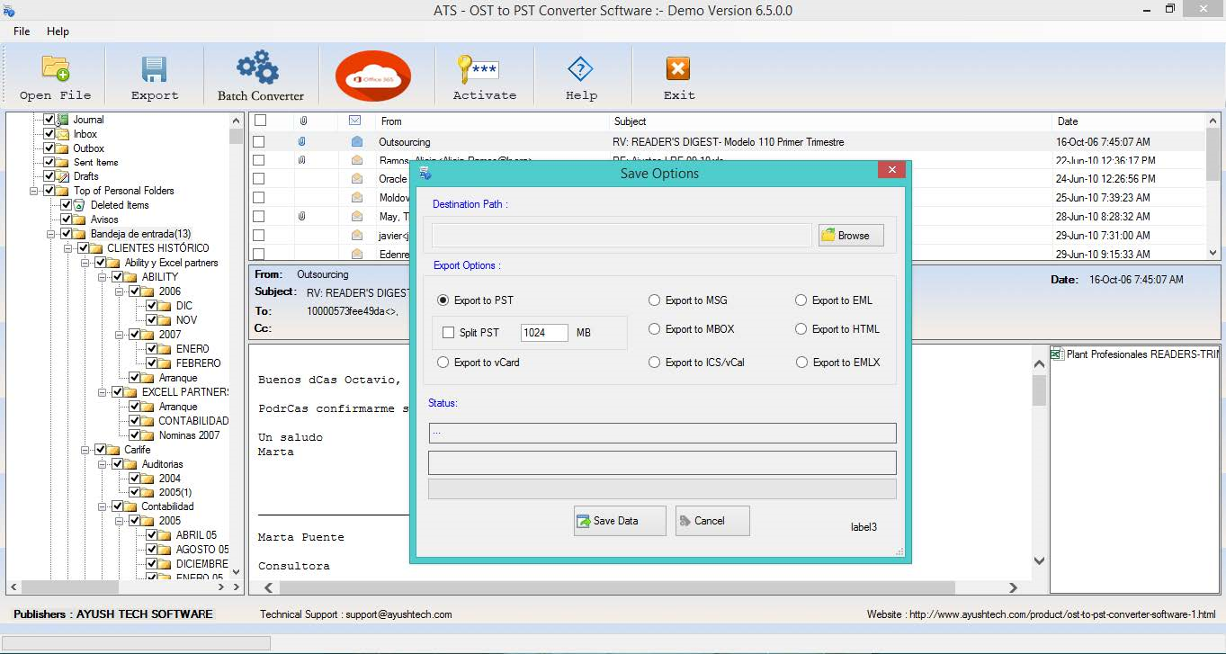 Recovery Software, ATS OST to PST Converter Screenshot