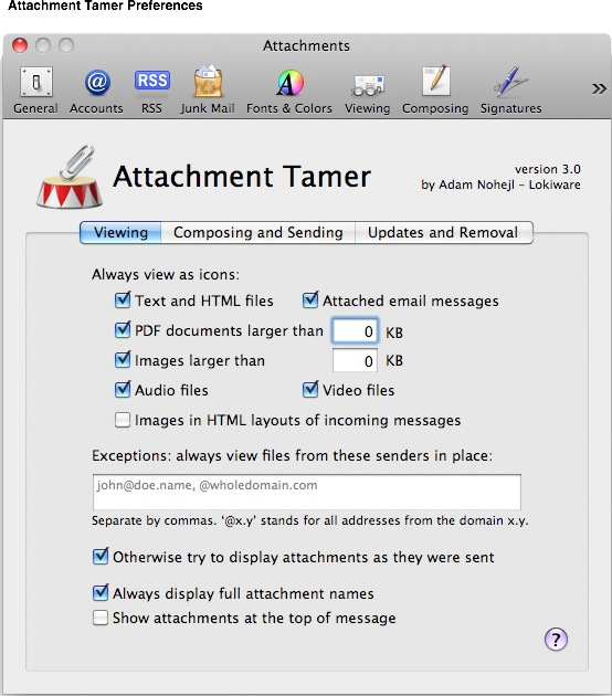 Attachment Tamer Screenshot