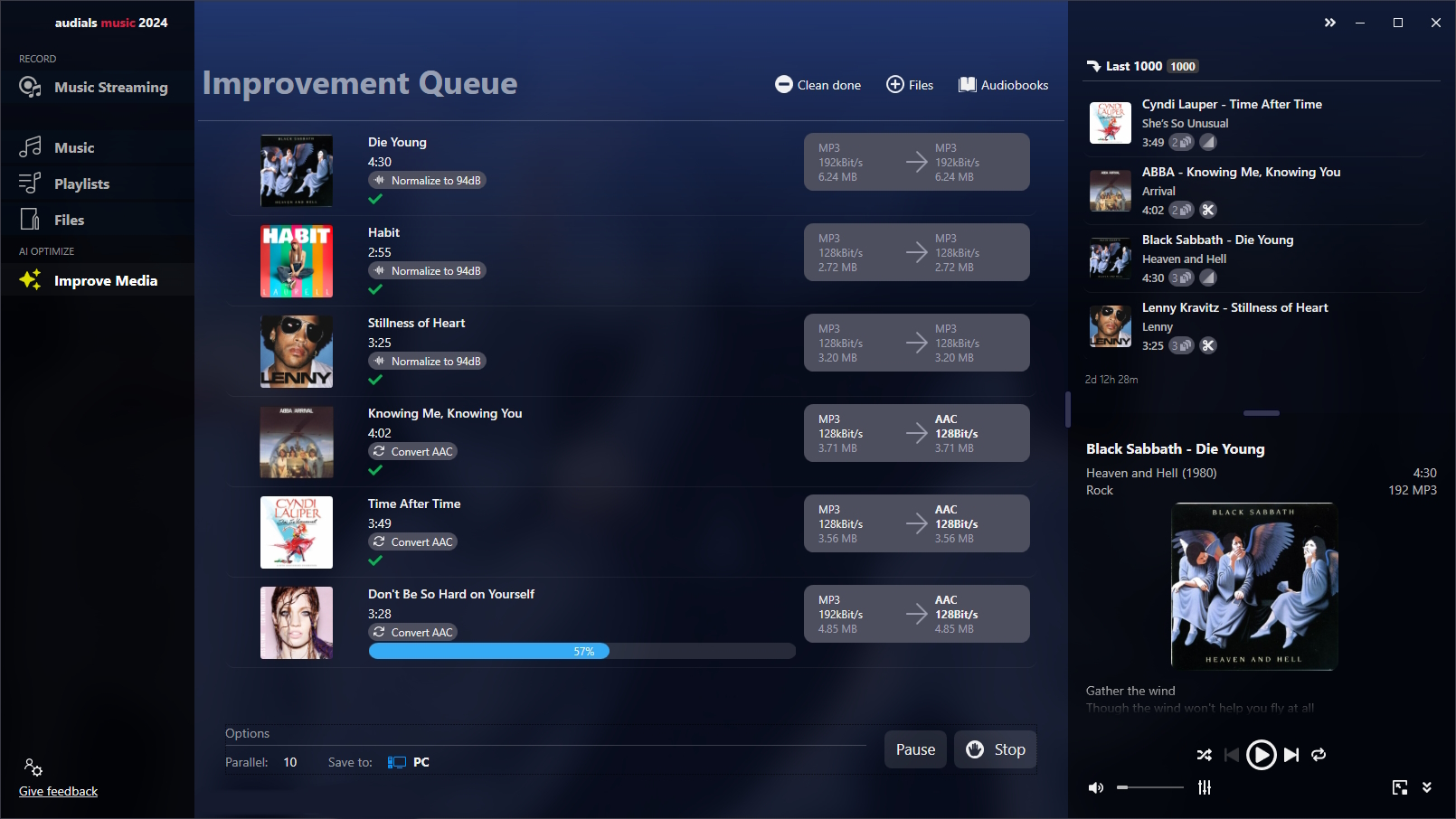 Audio Software, Audials Music Screenshot