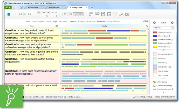 Audio Notetaker, Productivity Software Screenshot