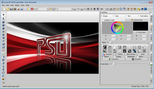 Aurora 3D Text & Logo Maker, Design, Photo & Graphics Software Screenshot