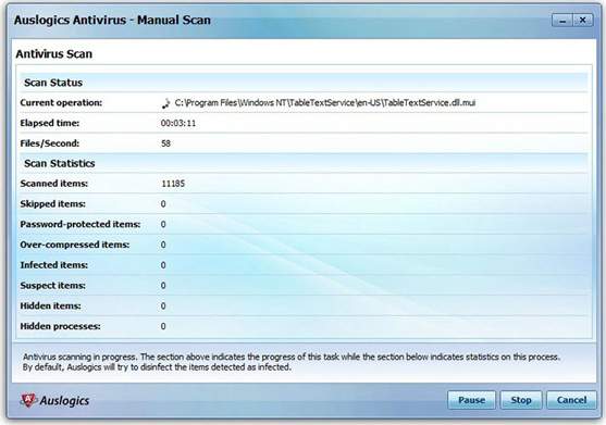 Security Software, Auslogics Antivirus 2010 Screenshot