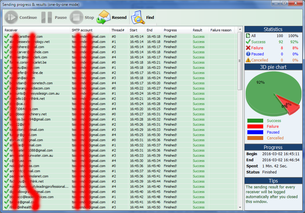 Auto Mail Sender™ Standard Edition, Internet Software Screenshot