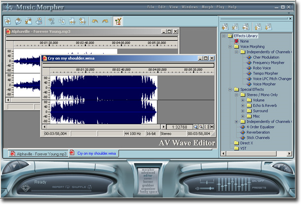 AV Music Morpher, Audio Software Screenshot