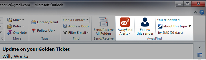Internet Software, AwayFind Screenshot