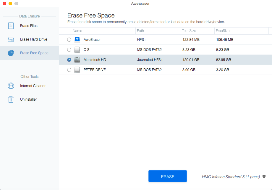 AweEraser for Mac, Deletion Software Screenshot
