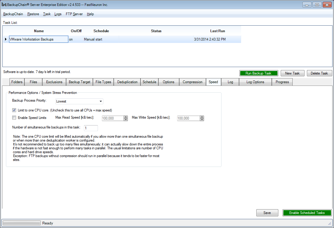 BackupChain Professional Edition, Security Software, Access Restriction Software Screenshot