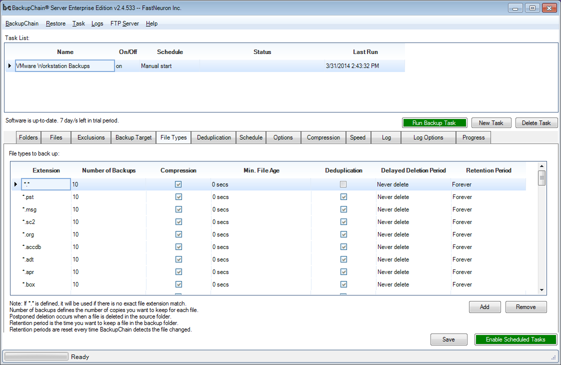 BackupChain Professional Edition, Security Software Screenshot