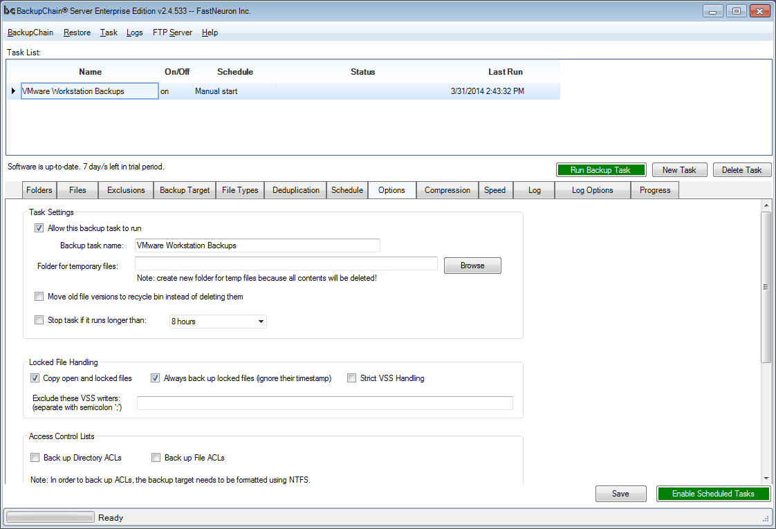 Security Software, BackupChain Professional Edition Screenshot