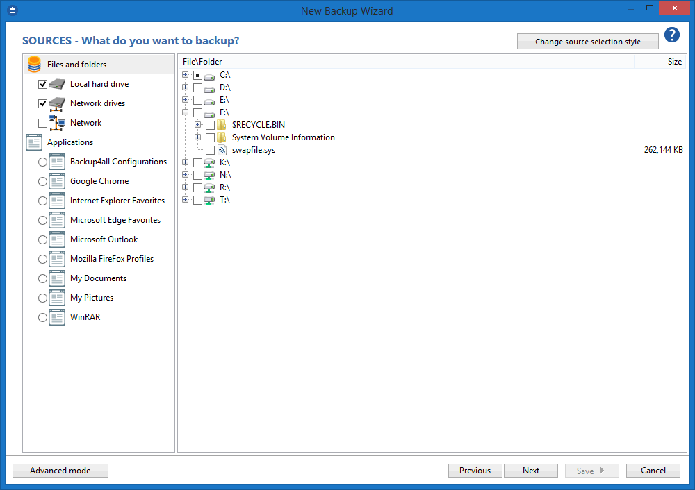 Backup4All Professional, Backup Files Software Screenshot
