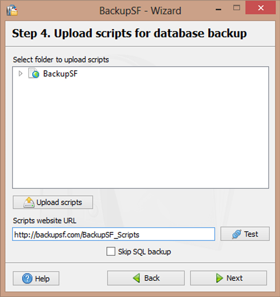 BackupSF Basic, Development Software Screenshot