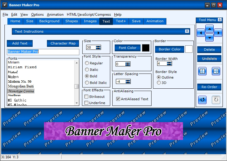 Banner Maker Pro Version 9, Graphic Design Software Screenshot