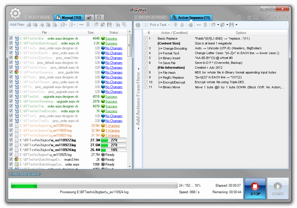 Batch Text File Editor Screenshot
