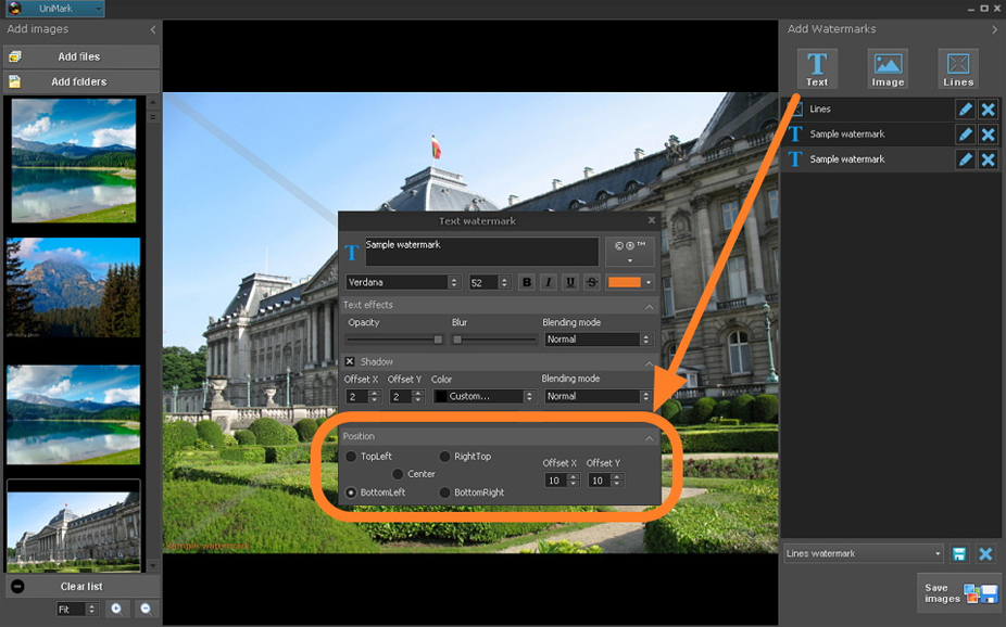 Batchmarker, Batch Image Software Screenshot