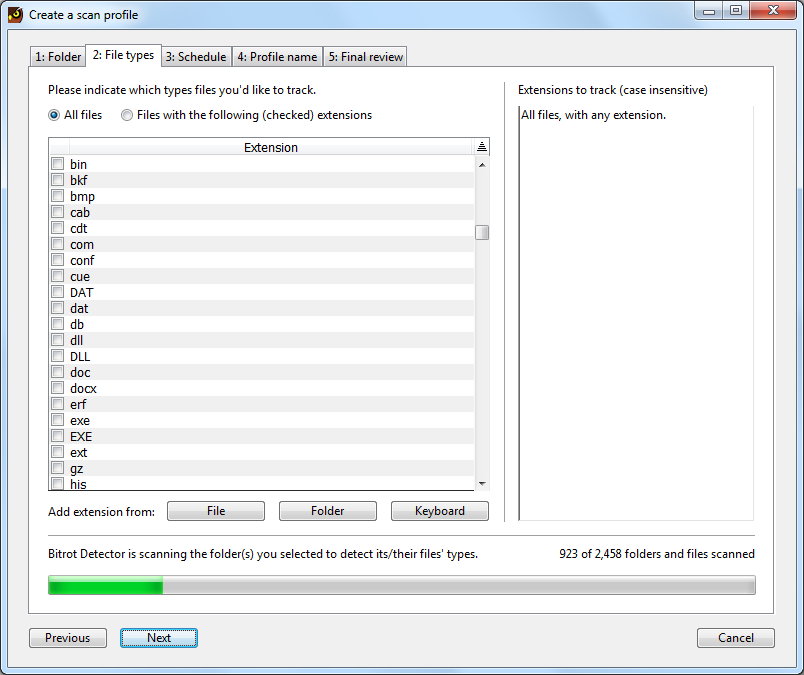 Bitrot Detector, File Management Software Screenshot