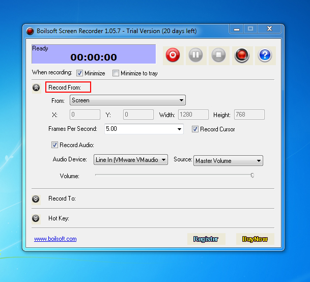 Boilsoft Screen Recorder Screenshot