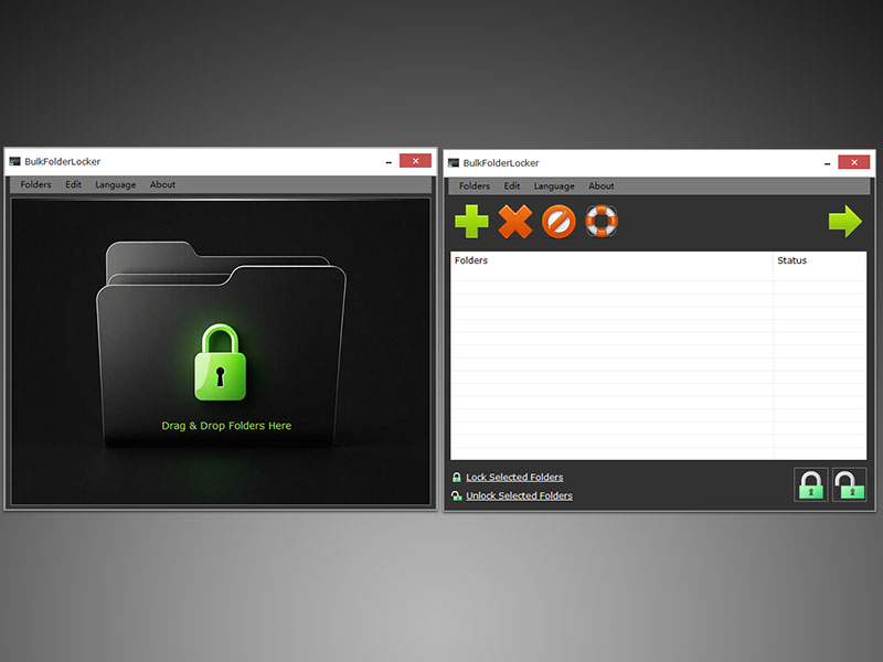 BulkFolderLocker PRO Screenshot
