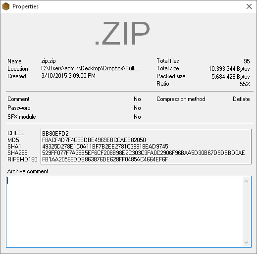 Compression and Extraction Software, BulkZip File Compressor Screenshot