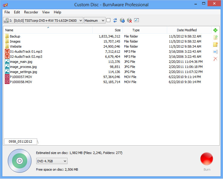DVD Burner Software Screenshot