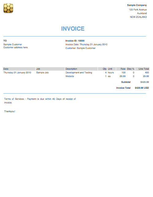Busy Bee Invoicing, Accounting Software Screenshot
