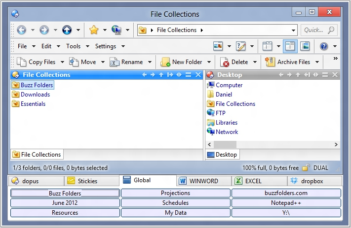 Folder Software, Buzz Folders Pro Screenshot