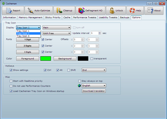 Cacheman (2 Computer License), Software Utilities, System Tweaker Software Screenshot