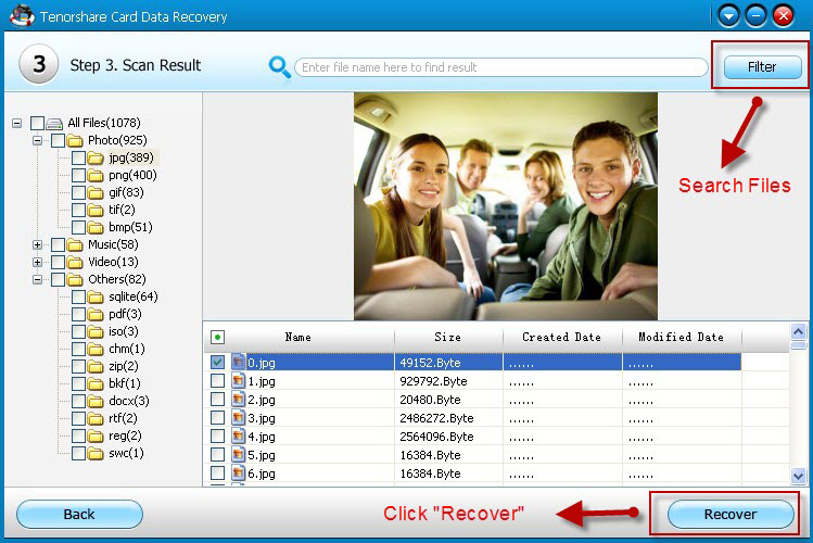 Card data recovery