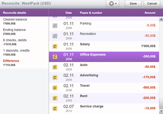 Finance Software, Cash Organizer Desktop Screenshot