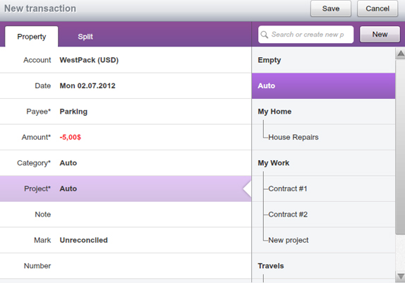 Cash Organizer Desktop, Finance Software Screenshot