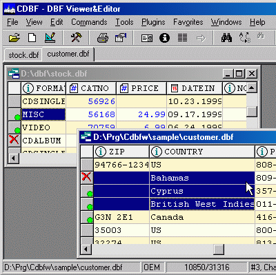 CDBF - DBF Viewer and Editor Screenshot