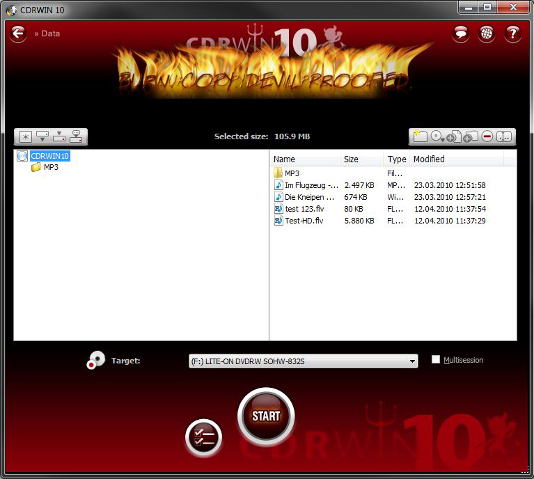 CDRWIN 10, DVD Copy Software Screenshot