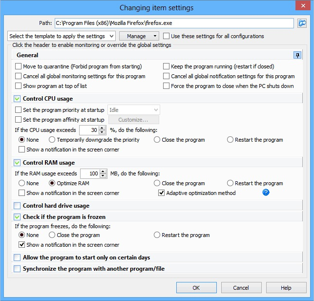 Chameleon Task Manager, Desktop Customization Software Screenshot