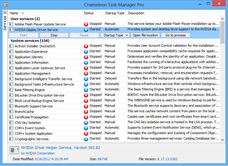 Chameleon Task Manager Screenshot