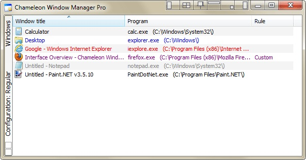 Desktop Customization Software, Chameleon Window Manager Pro Screenshot