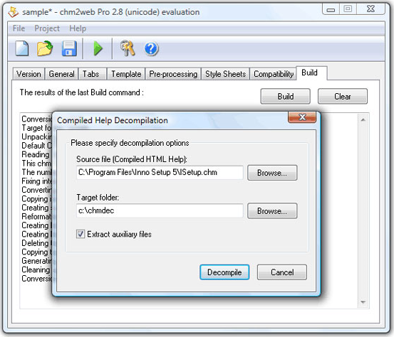 Development Software, chm2web Pro Screenshot