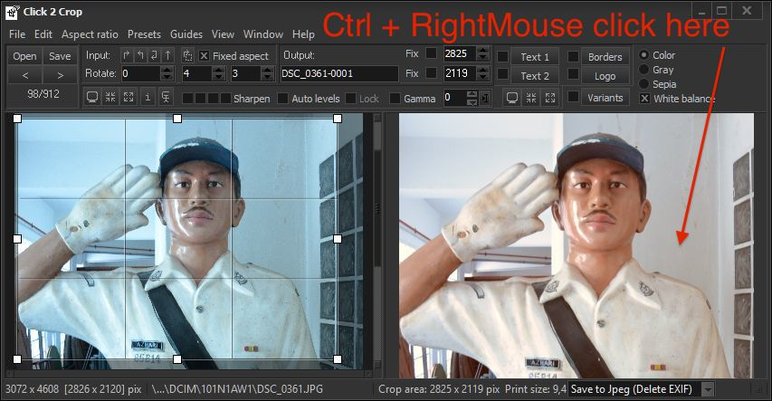 Click 2 Crop, Design, Photo & Graphics Software Screenshot