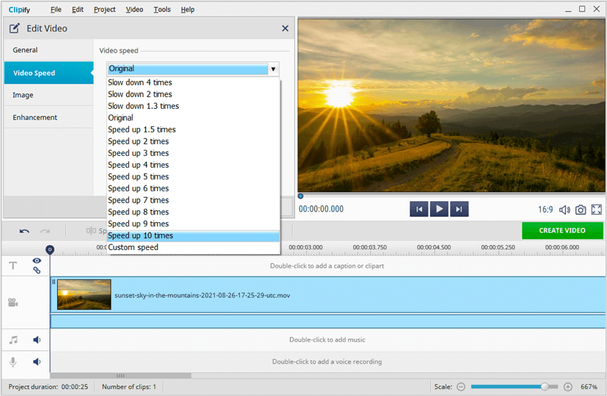 Clipify PRO, Video Editing Software Screenshot