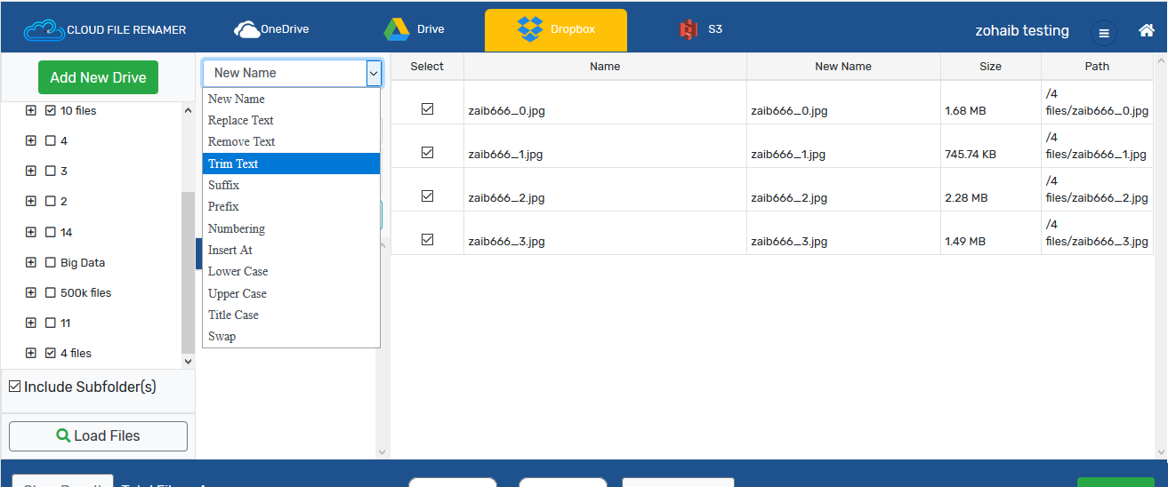Cloud File Renamer, File Rename Software Screenshot