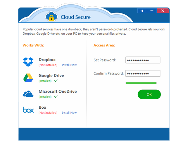 Cloud Secure, Security Software Screenshot