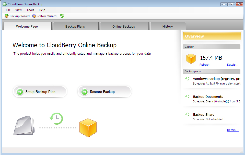 CloudBerry Backup Screenshot