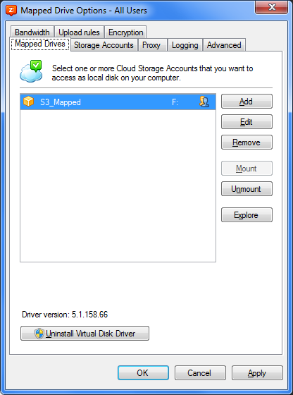 CloudBerry Drive, Security Software Screenshot