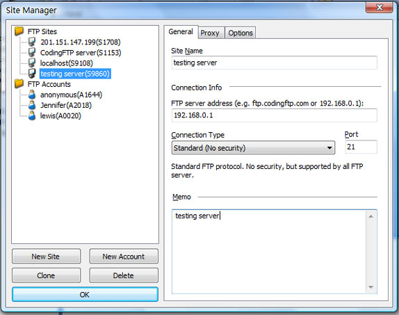 FTP Software Screenshot