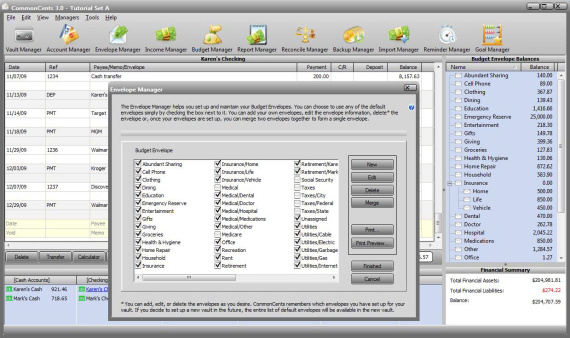 Personal Finance Software Screenshot