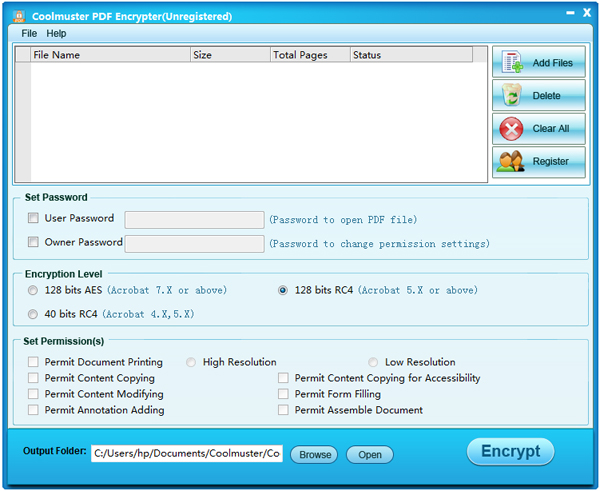 Coolmuster PDF Encrypter Screenshot