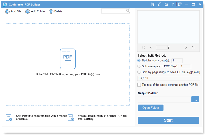 Coolmuster PDF Splitter Screenshot