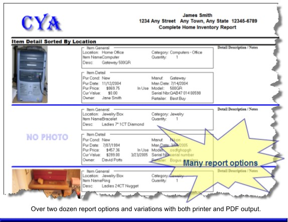 CYA - Computerize Your Assets, Software Utilities Screenshot