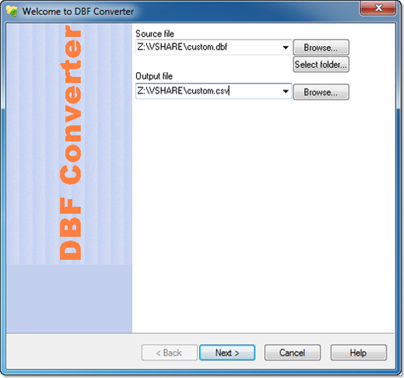 DBF Converter, Database Conversion Software Screenshot