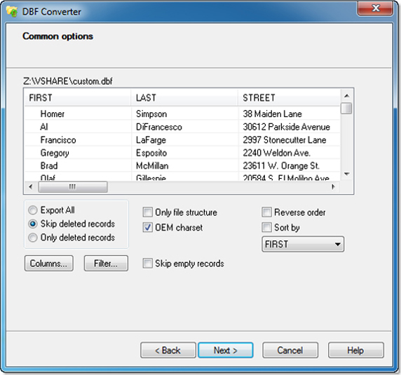DBF Converter, Development Software Screenshot