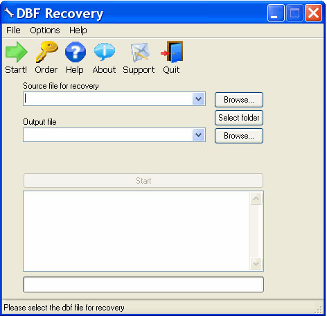 DBF Recovery Screenshot