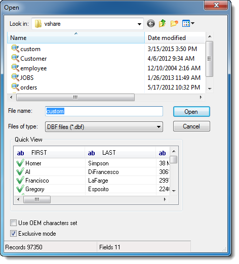 DBF Viewer 2000, Database Management Software Screenshot